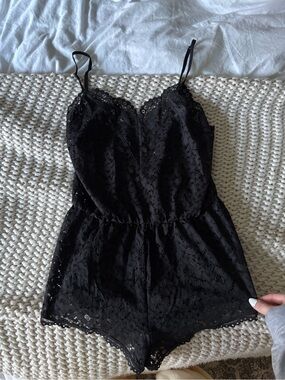 Victoria's Secret Black Lace Romper